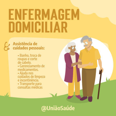 Illustrated Instagram Post Creator to Promote Medical Assistance for Elders 5824b