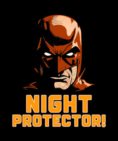T-Shirt Design Maker Featuring a Comic  Theme Inspired by Batman