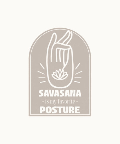 T-Shirt Design Template Featuring a Hand Graphic and a Quote for Yogis