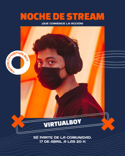 Instagram Post Generator with a Gamer's Streaming Event Ad