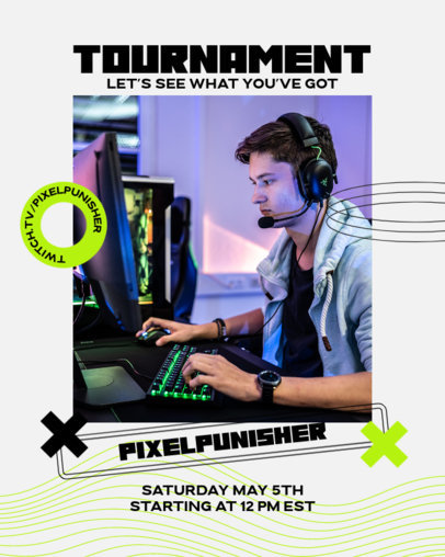 Instagram Post Template for a Live Gaming Tournament 
