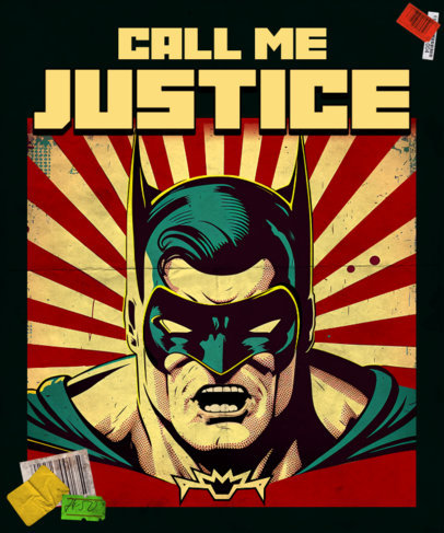 Superhero-Themed T-Shirt Design Generator Featuring a Graphic Inspired by Batman