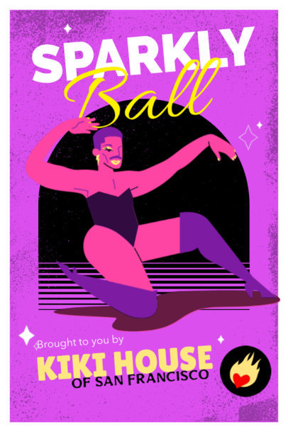 Kiki Ballroom Poster Design Maker Featuring a Drag Show Ad 5842