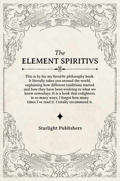 Mystical Back Book Cover Maker Featuring a Philosophy Theme