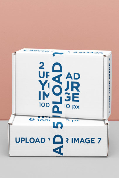 Tape Mockup Featuring Two Cardboard Boxes in a Customizable Background m32468