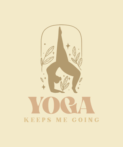 T-Shirt Design Maker Featuring an Illustrated Silhouette with a Yoga-Themed Quote