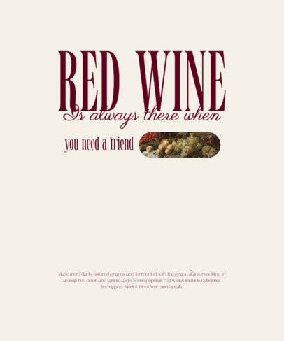 T-Shirt Design Template Featuring a Quote for Red Wine Day 
