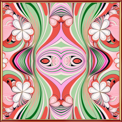 Scarf Design Template Featuring Abstract and Colorful Shapes 5586c
