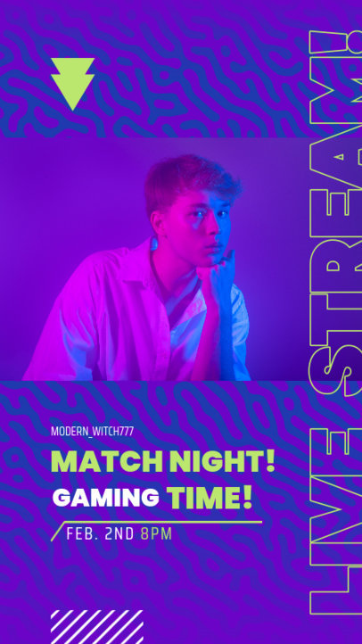 Instagram Story Maker Featuring an Ad for a Gaming Stream Night
