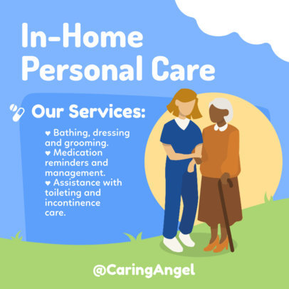 Personal Care Instagram Post Template for In-Home Assistance 5824c