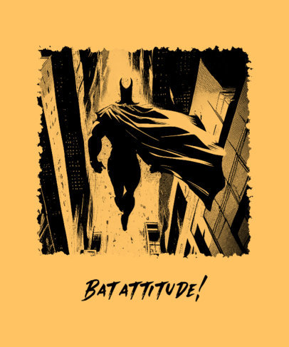 Illustrated T-Shirt Design Template Inspired by a Popular Superhero