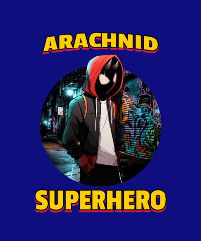 T-Shirt Design Creator Featuring a Theme Inspired by Spiderverse With AI Graphics