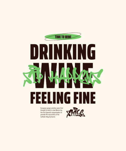 Wine Day-Themed T-Shirt Design Maker with a Quote for Oenophiles