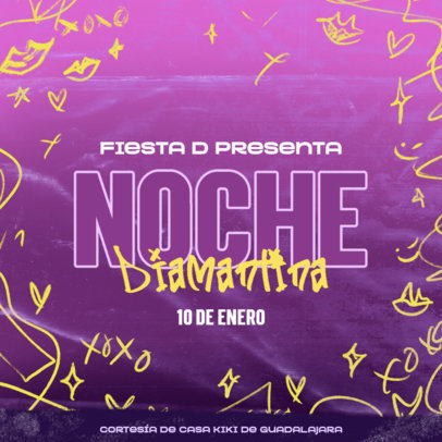 Instagram Post Creator Featuring Doodle Graphics for a Kiki Ballroom-Themed Party