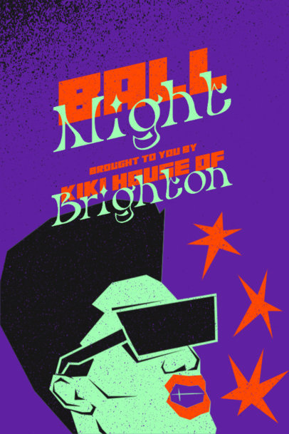 Poster Design Creator for a Gay Ball Night Featuring Illustrated Stars 5841c