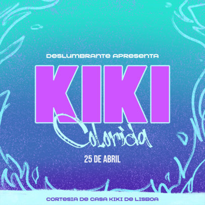 Instagram Post Creator for a Kiki Ball Night Featuring a Glittery Background