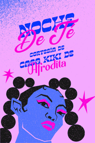 Poster Template with a Female Character Illustration for a Kiki House LGBTQ Event 5841e