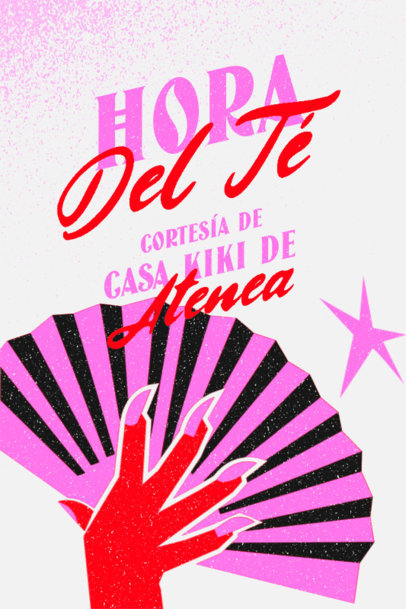 Poster Generator Featuring an Illustrated Hand Fan for a Kiki Ballroom Event 5841f