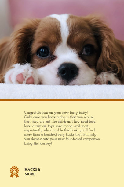 Dog Care Back Book Cover Template Featuring a Puppy Theme