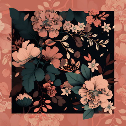Bandana Design Maker Featuring a Flower-Themed Fabric Pattern