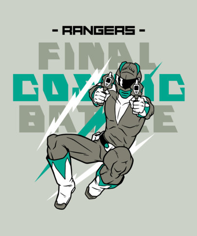 Heroes T-Shirt Design Creator Featuring a Character Inspired by Power Rangers