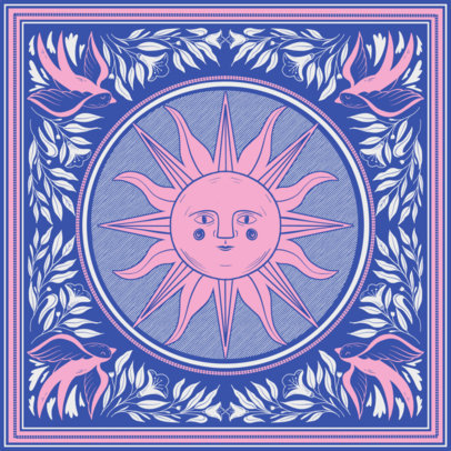 Bandana Design Creator Featuring an Illustrated Sun Graphic