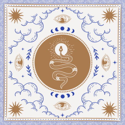 Illustrated Bandana Design Maker Featuring a Snake Graphic