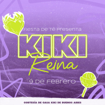 Instagram Post Maker with a Glittery Background for a Kiki Ball-Themed Night