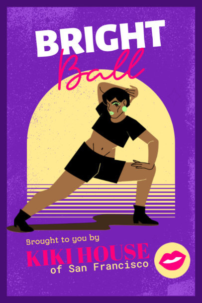 Poster Template to Promote a Kiki Ballroom Vogue Show 5842g