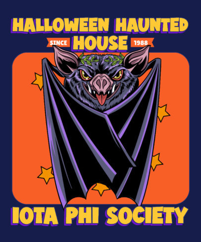 Party T-Shirt Design Generator Featuring a Bat for a Halloween Event Society