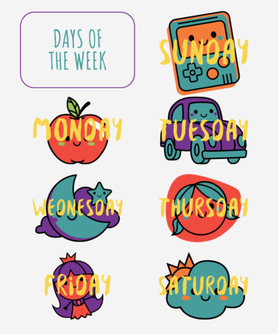 Days of the Week Worksheet Design Creator for Back to School 5732b