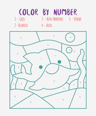 Worksheet Design Creator for Children with a Color-by-Number Shark Illustration 5733e