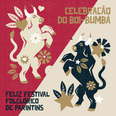 Instagram Post Generator for Boi Bumba Featuring Fierce Bull Illustrations 5837c