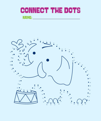 Worksheet Design Template for Teachers Featuring a Connect-the-Dots Elephant 5733f