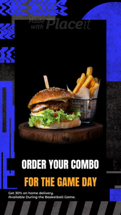 Instagram Story Video Creator for a Restaurant's Basketball Night Special Offer 2206b 6733