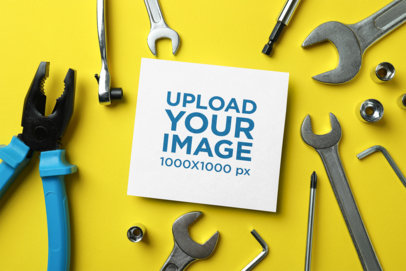 Labor Day-Themed Mockup Featuring a Flyer Surrounded by Work Tools m33641 r-el2