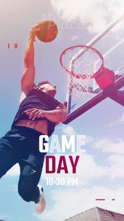 Instagram Story Video Generator to Promote a Basketball Match