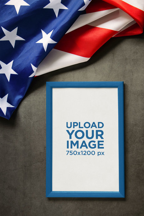 Art Print Mockup Featuring a Labor Day Theme