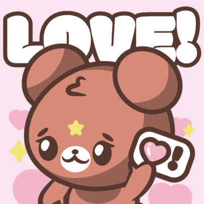 Cute Twitch Emote Maker Featuring a Bear Illustration