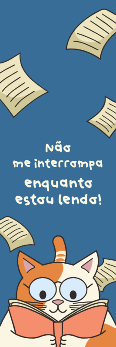 Bookmark Design Maker Featuring an Illustrated Cat and a Quote 5426