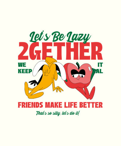 Best Friends Day-Inspired T-Shirt Design Maker Featuring Illustrated Cartoons and Quotes