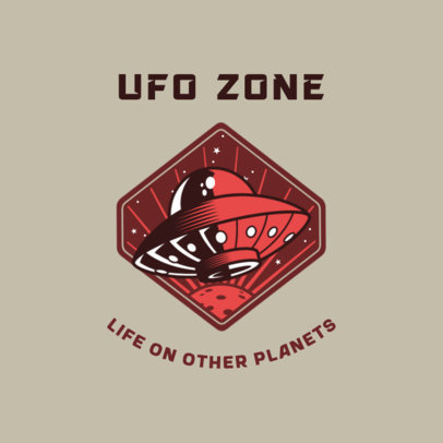 Gaming Logo Template Featuring Alien and UFO Illustrations