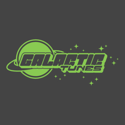 Y2K-Inspired Logo Template for a Radio Station with a Planet Icon 5602b