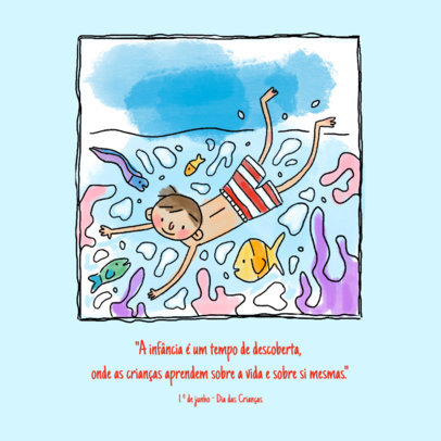 Doodle Instagram Post Generator for International Children's Day