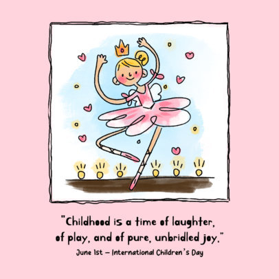 Illustrated Instagram Post Creator With a Kids' Quote for Children's Day