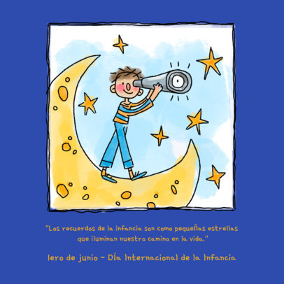 Instagram Post Generator Featuring a Doodle for International Children's Day