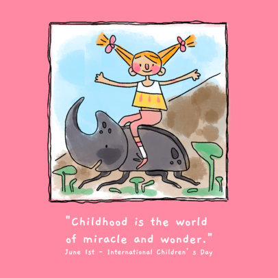 Holiday Instagram Post Maker Featuring Graphics for Children's Day