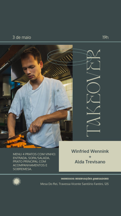 Instagram Story Template Featuring an Ad for a Restaurant Takeover