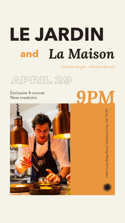 Instagram Story Creator Featuring an Ad for a Restaurant Takeover