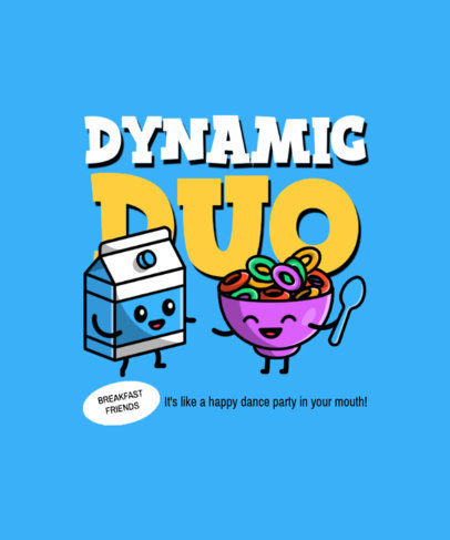 Cartoonish T-Shirt Design Generator With Cereal Graphics for BFF Day